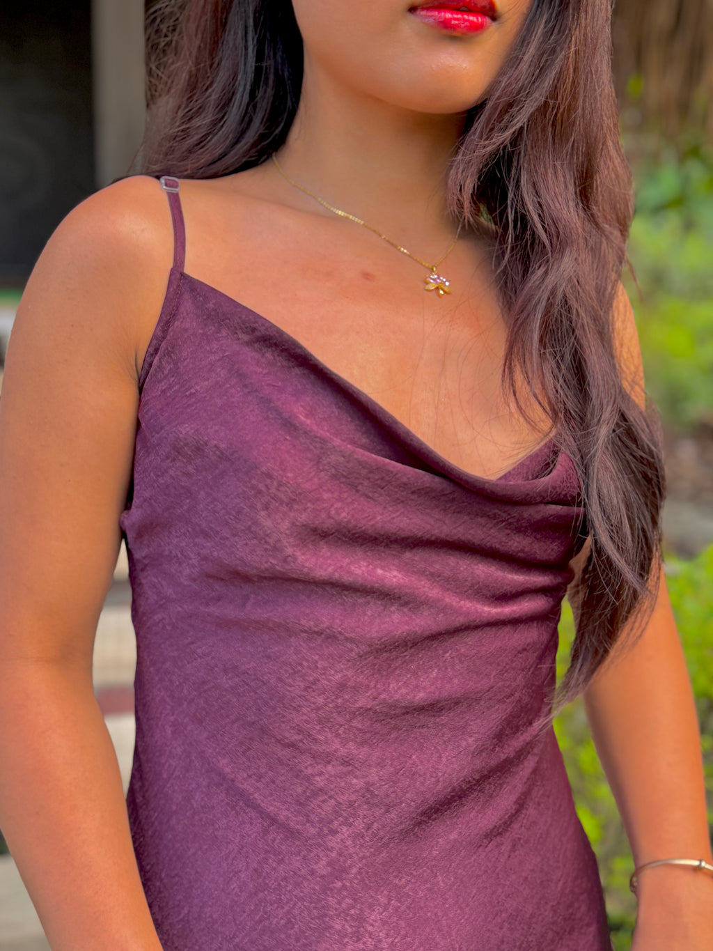 Versatile Wine Cowl Neck Dress