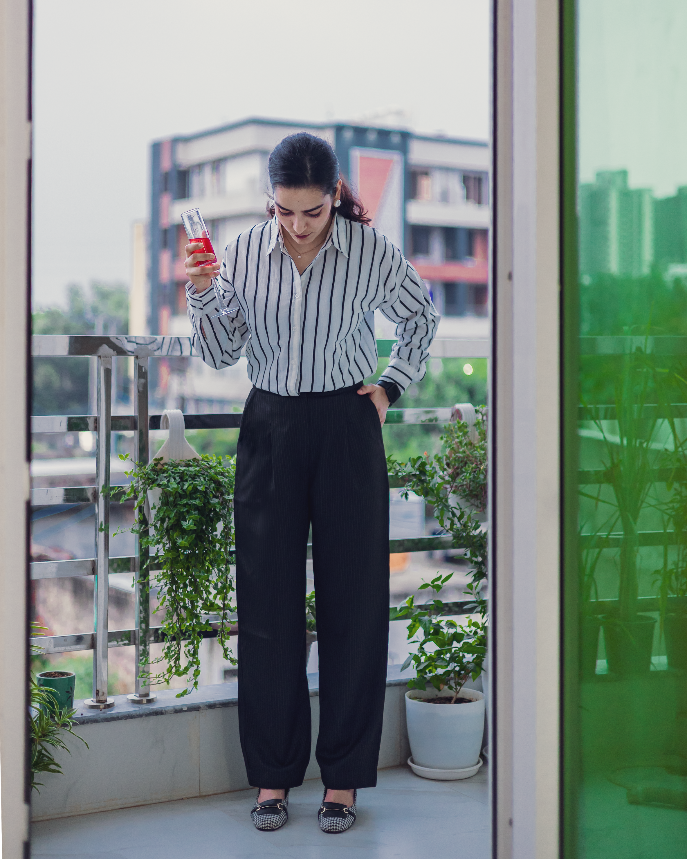 White & Black Striped Shirt
