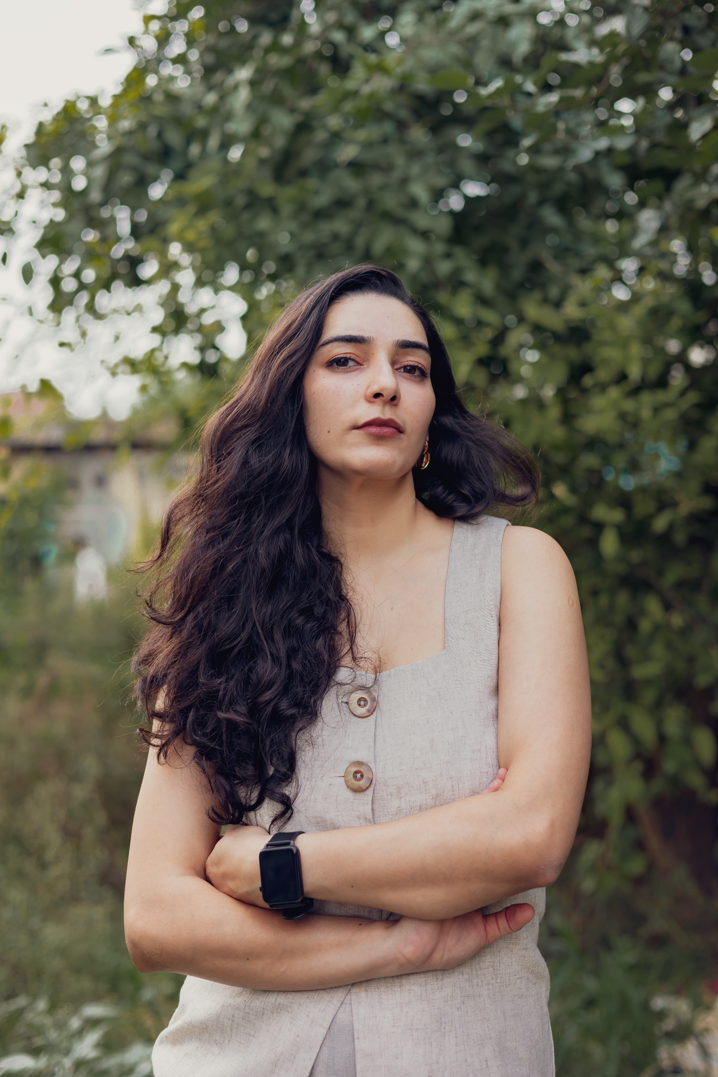 Classic Linen Blend Waistcoat- Ivory