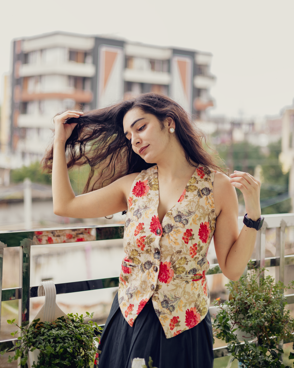 Floral Linen Waistcoat