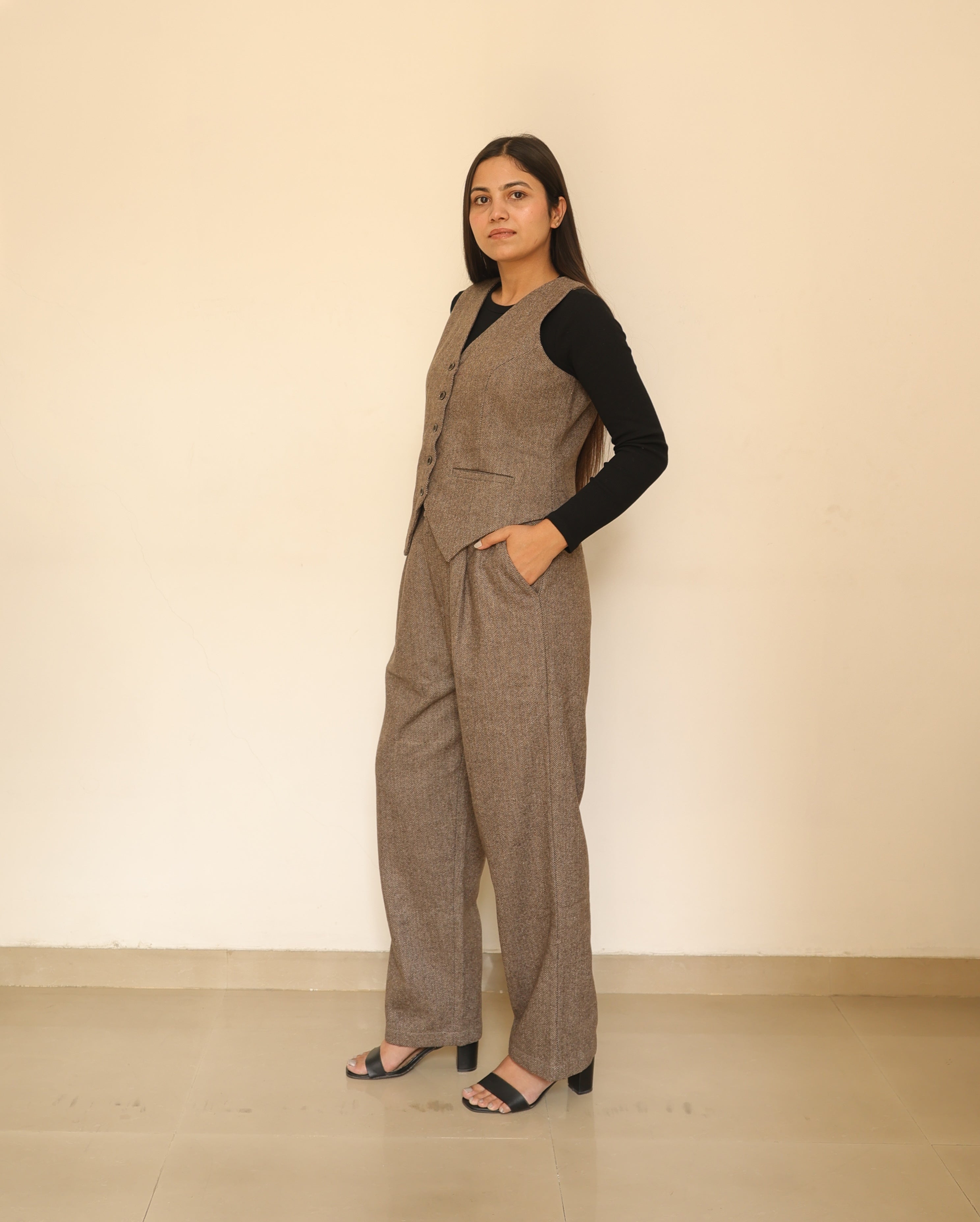 Classic Tweed Herringbone Waistcoat