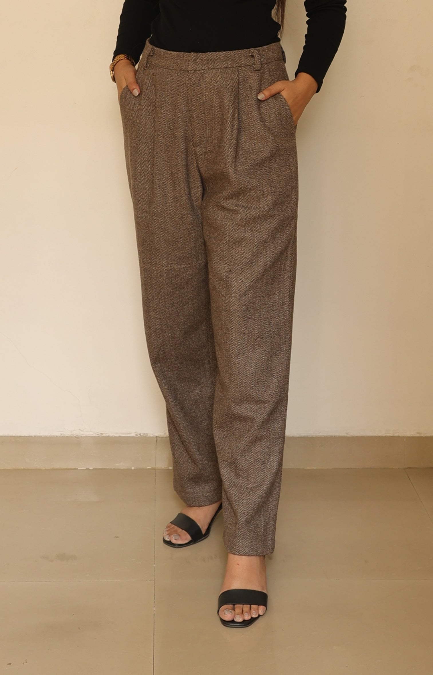 Classic Tweed Herringbone Trousers