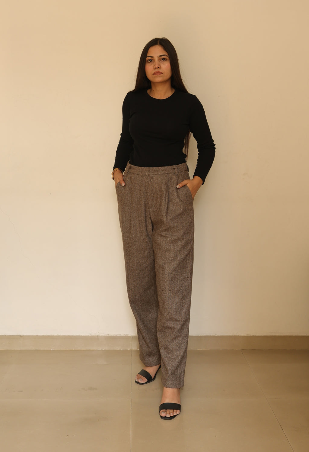 Classic Tweed Herringbone Trousers