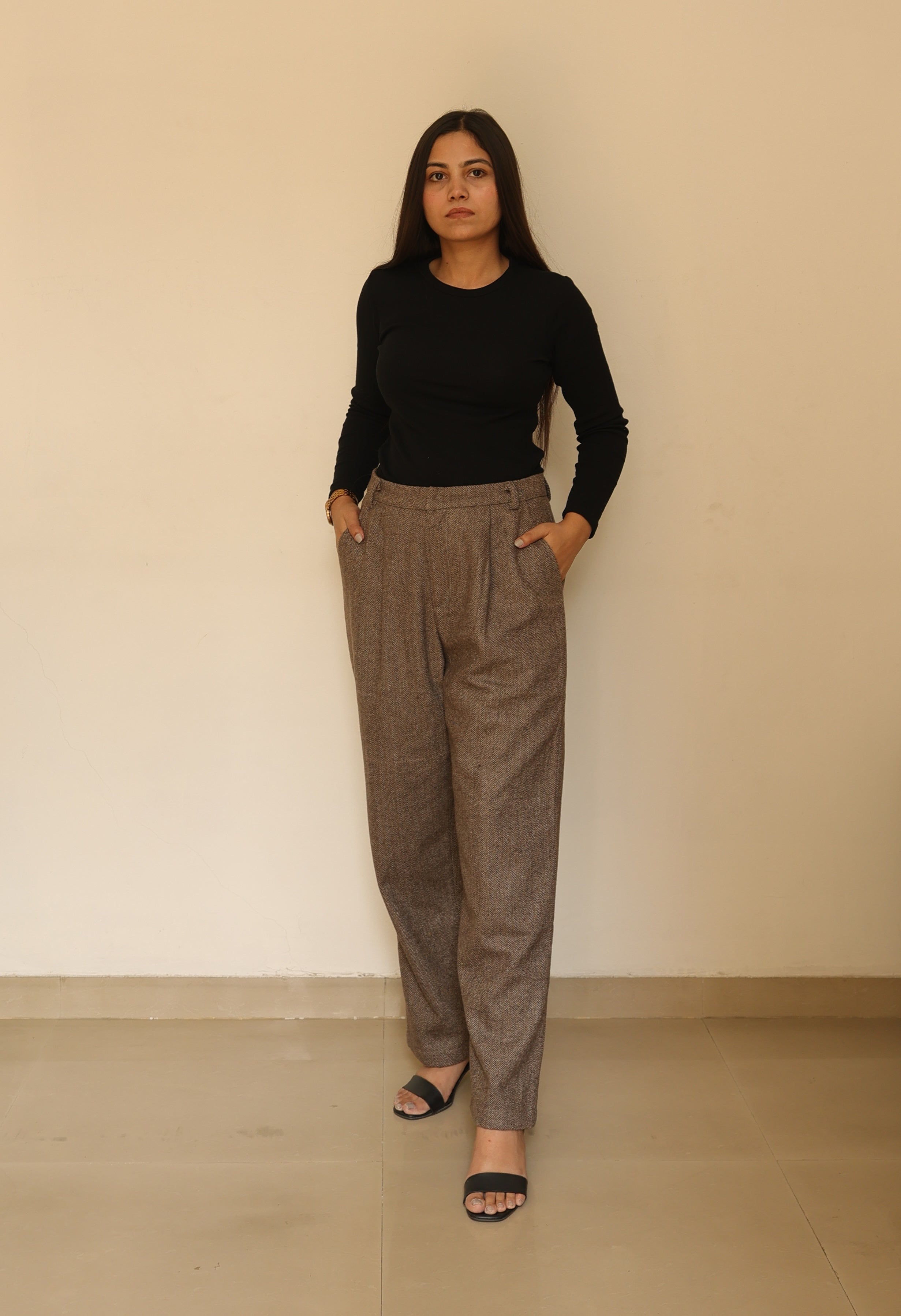 Classic Tweed Herringbone Trousers