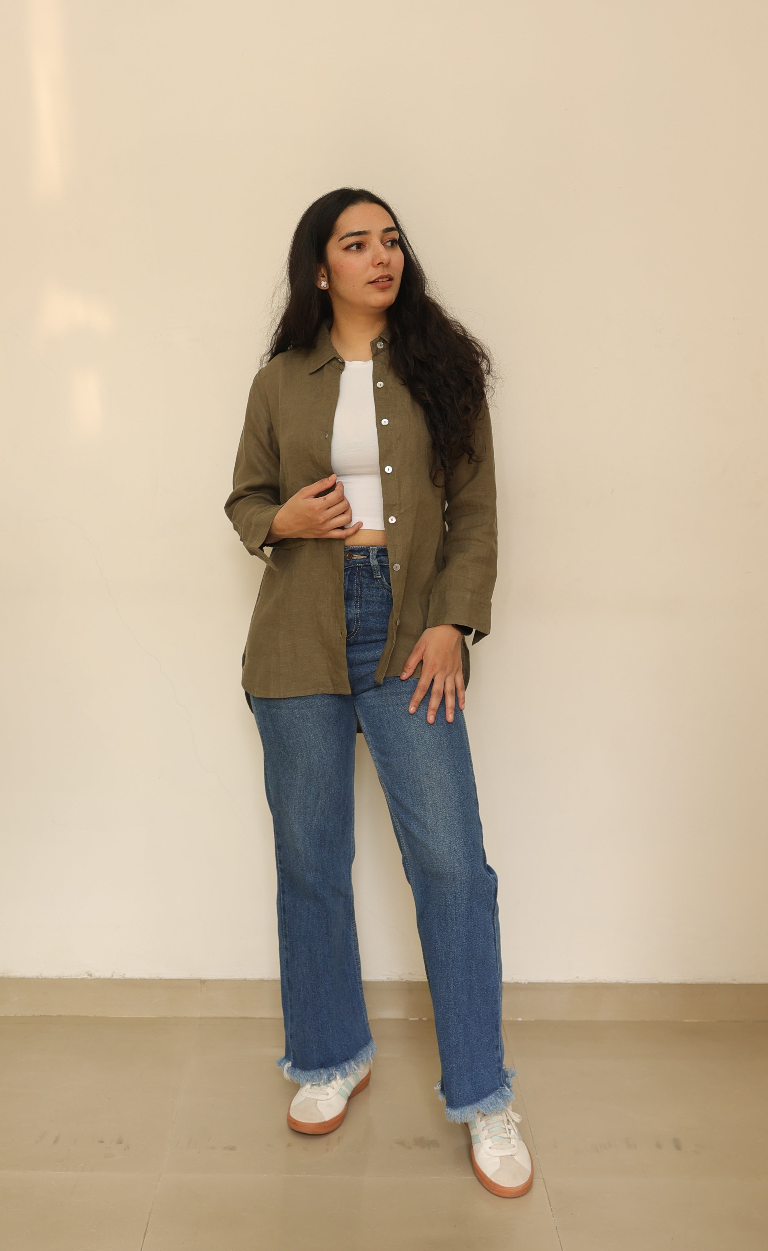 Olive Linen Shirt