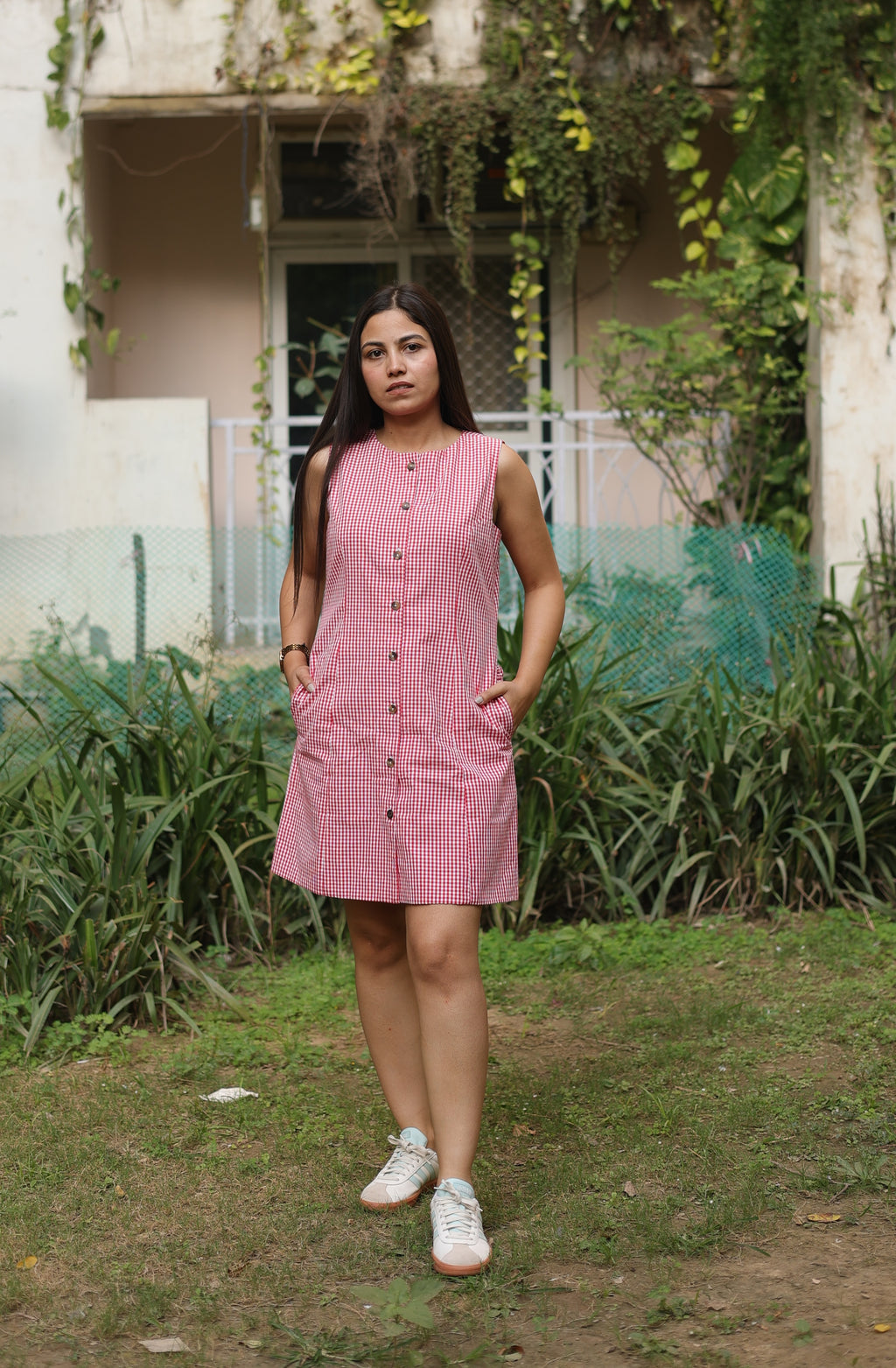 Timeless Gingham Cotton Dress