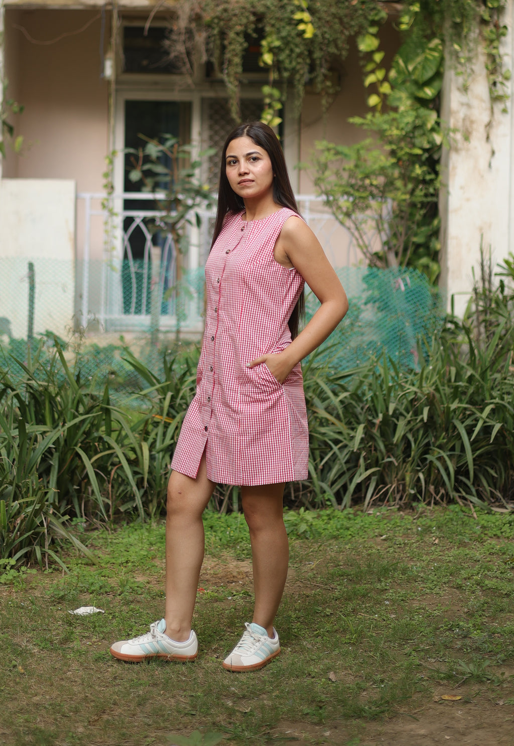 Timeless Gingham Cotton Dress