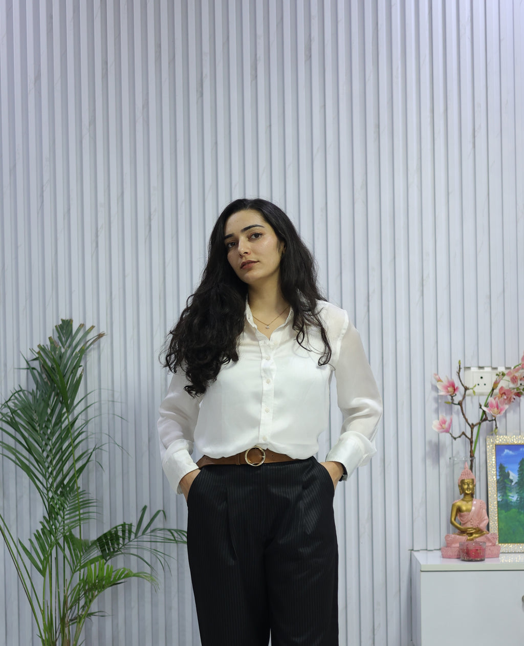 Classic off-White Viscose Shirt